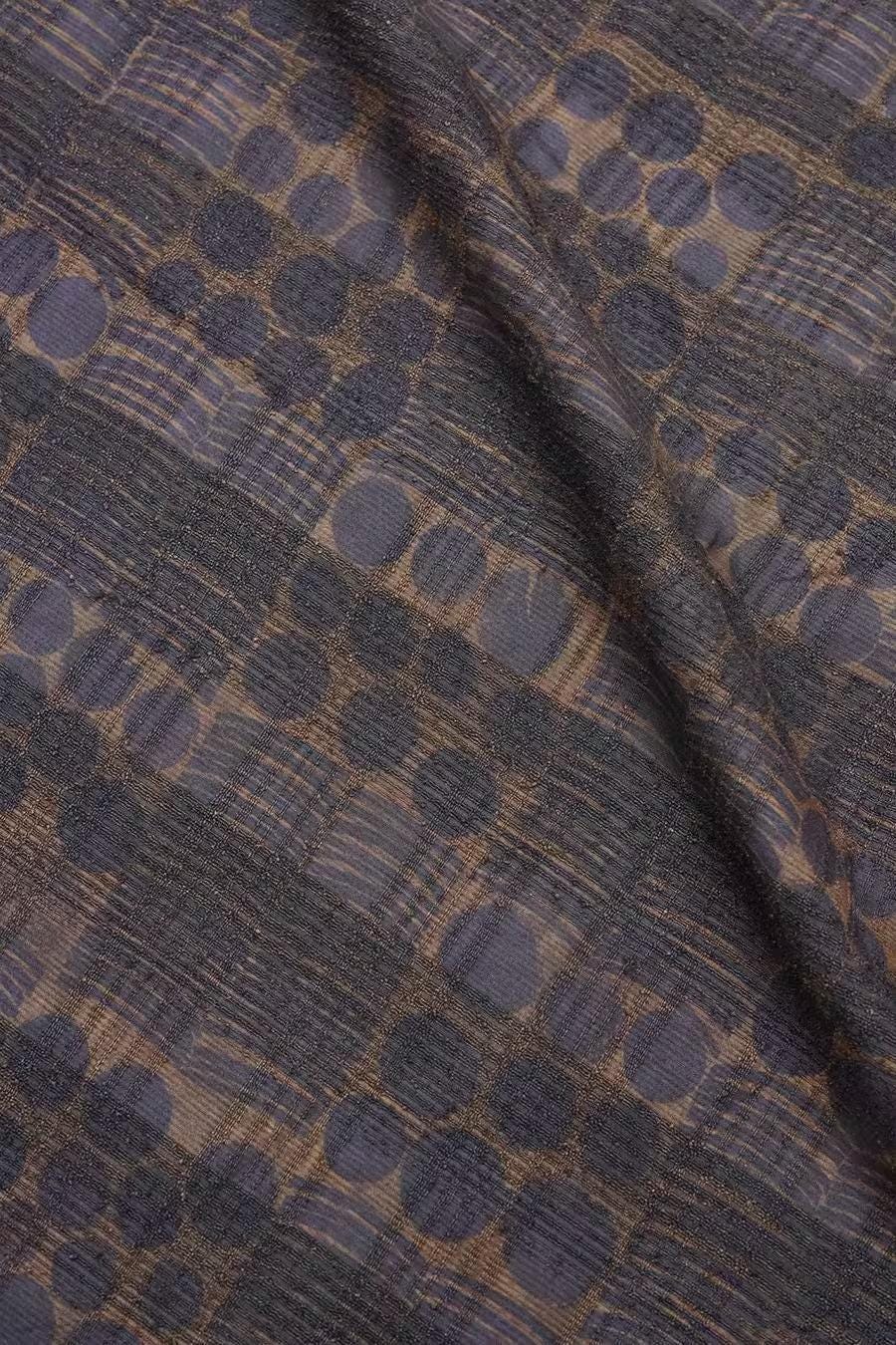 XYTHMZ - 40 Momme Jacquard Tussah Mud Silk Fabric, 110cm wide by the Yard