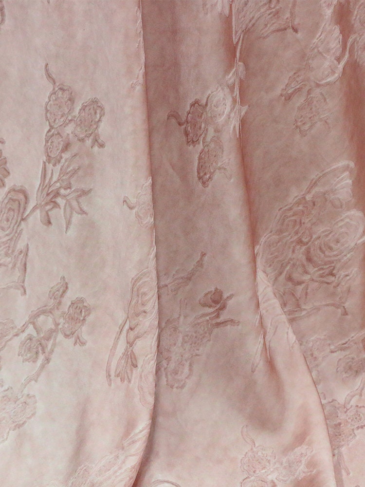 PUZHUO -  Handmade Jacquard Plant Dye Silk Fabric Silk Viscose Blend - 133cm wide by the Yard