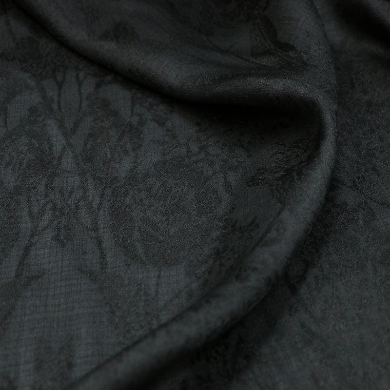TRLKZC - Handmade 24 Momme Ancient Style Jacquard Natural Tussah Silk Mud Silk Satin Fabric - 130 cm By the Yard