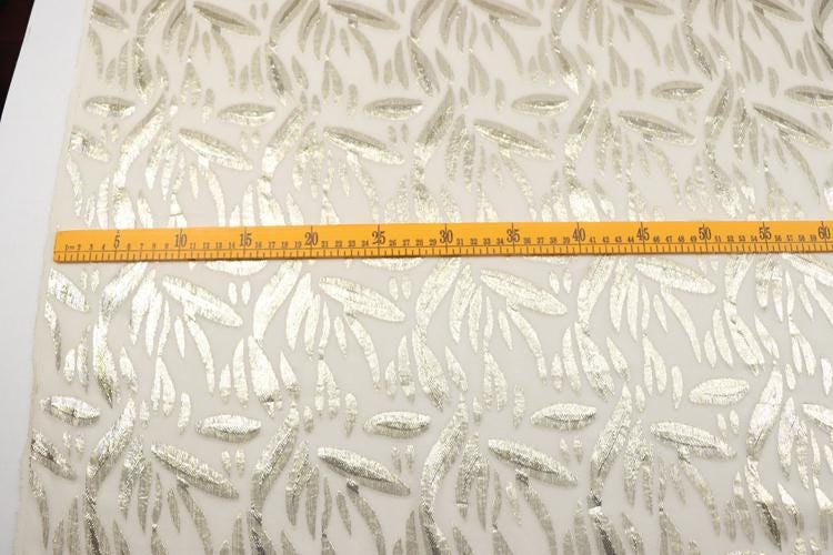 JFHKHZ - 12 Momme Golden Thread Weave Silk Georgette Fabric - 135cm wide by the Yard