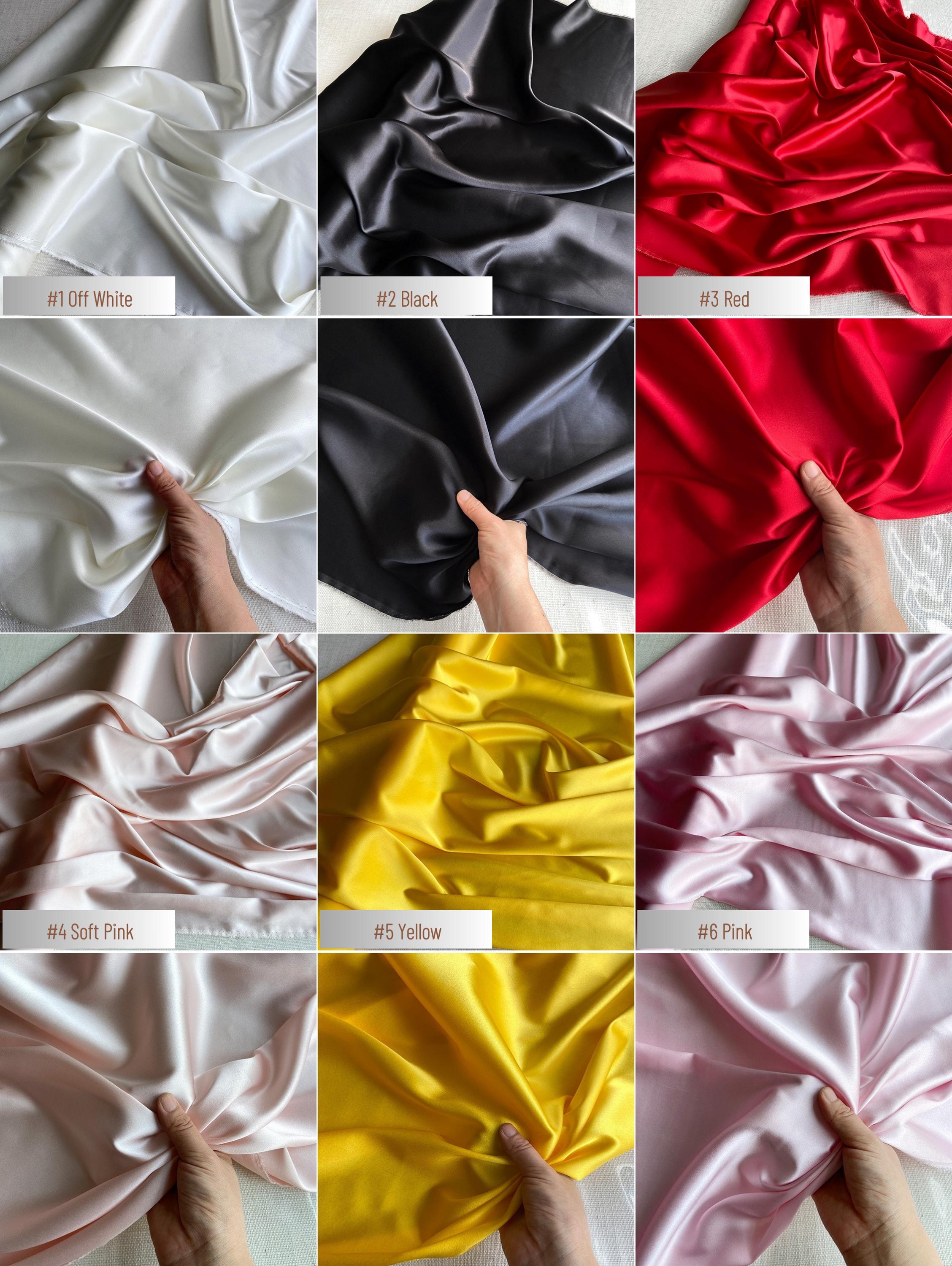 Stretch 90% Silk Charmeuse, 19 Momme solid 80 colors, 140cm wide by the yard