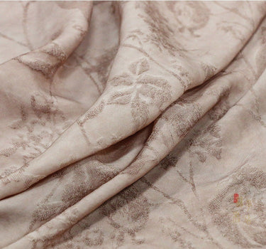 ZFENH - Handmade Dirty Pink Jacquard Gambiered Ganton Tussah Silk Fabric By the Yard