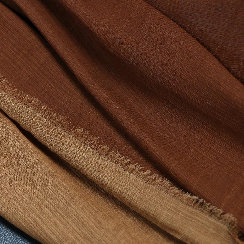 SIMAJL - Handmade Silk and Linen for Designers Classical Textured Dioscorea Cirrhosa Dyeing Hongyunsha Silk Fabric - 130cm wide by the Yard