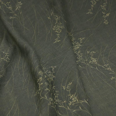 CAOWEN - Handmade 28 Momme Grass Pattern Jacquard Spun Mud Silk Fabric， 133cm By the Yard