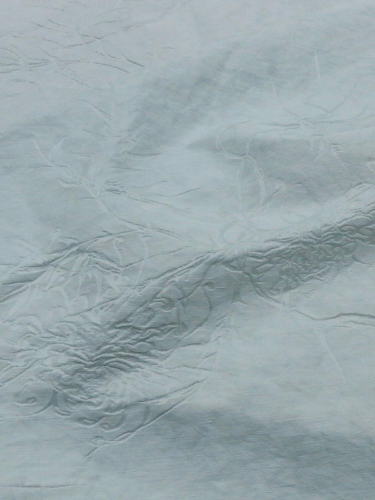 HUGANR - 28 Momme Dirty Dyed Lake Blue Silk cotton-Linen Jacquard Satin Silk Fabric - 138cm wide by the Yard