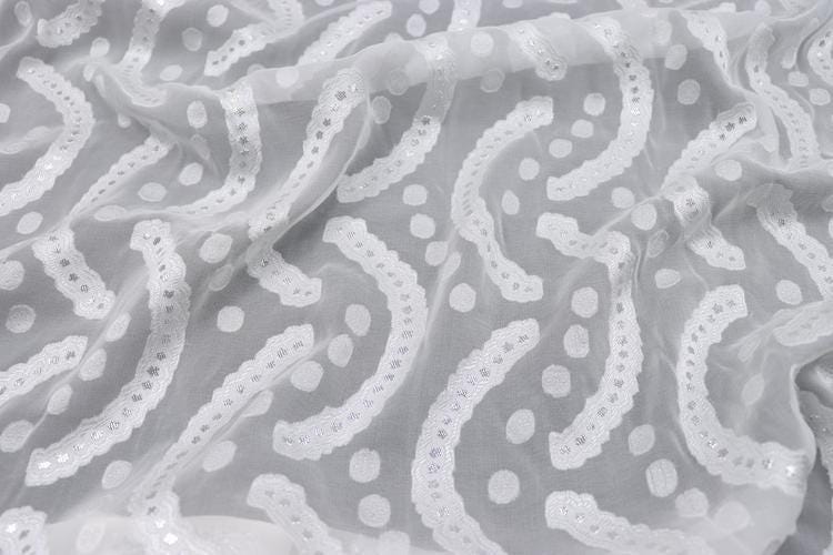 JFHSWH - 11 Momme Golden Thread Weave Silk Georgette Fabric - 112cm wide by the Yard