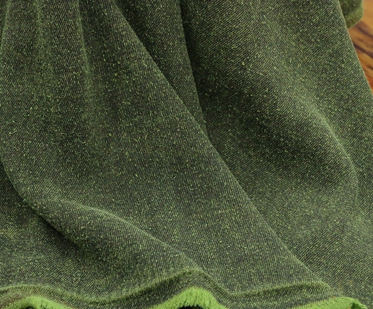 QIULV - Heavyweight Vintage Mulberry Oil Silk Coarse Cloth Tussah Silk Fragrant Cloud Gauze Fabric - 97cm wide by the Yard