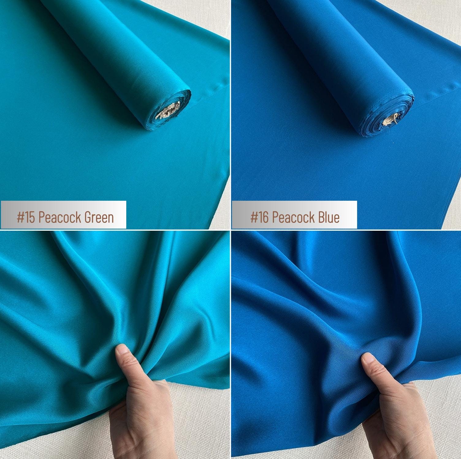 Heavy 40 Momme Silk Crepe de Chine Fabric – 114cm Wide, 24 Colors, Luxury Drape
