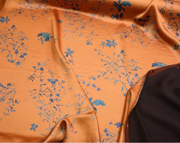 CFZZLA - Handmade 47 Momme PIZI Mud Silk Satin Fabric - 110cm by the Yard