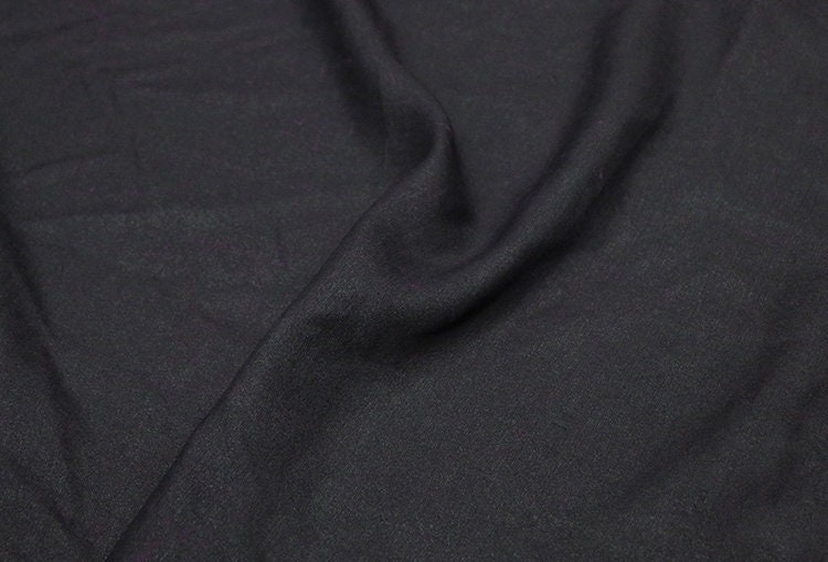 SMOSGUI - Eggplant Purple and Black 22 Momme Handmade Plant Dye Mud Silk Fabric, 130cm by the Yard