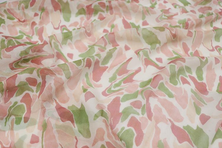 BUGZYI - 8 Momme Fresh Unique Irregular Print Silk Georgette Fabric - 130cm wide by the Yard
