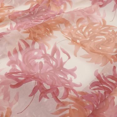 JFHHUD - 8 Momme Floral Print Silk Georgette Fabric - 140cm wide by the Yard