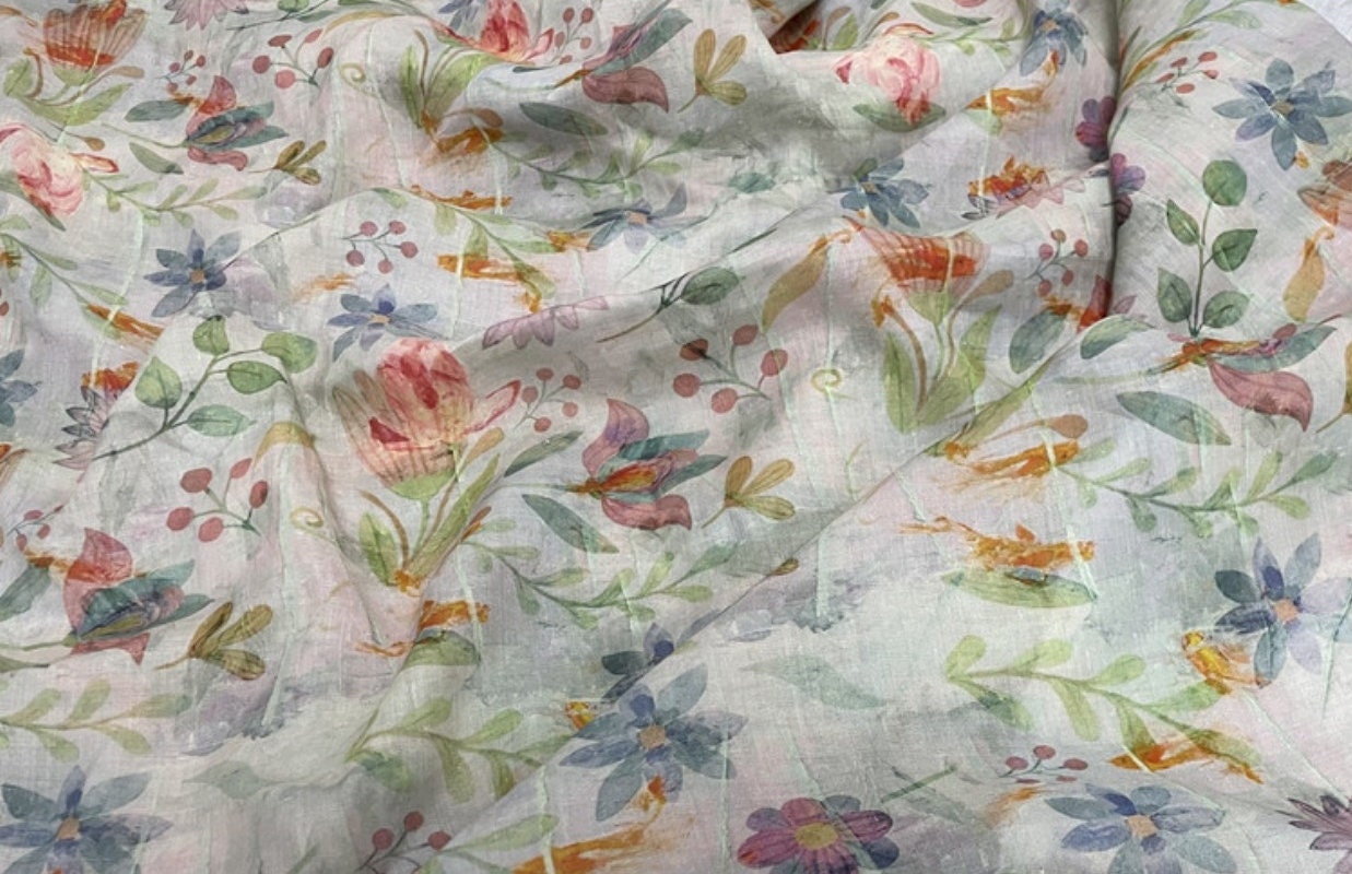 FANHUA - Digital Printing 42 Thread Count Ramie Fabric - 140cm wide by the Yard