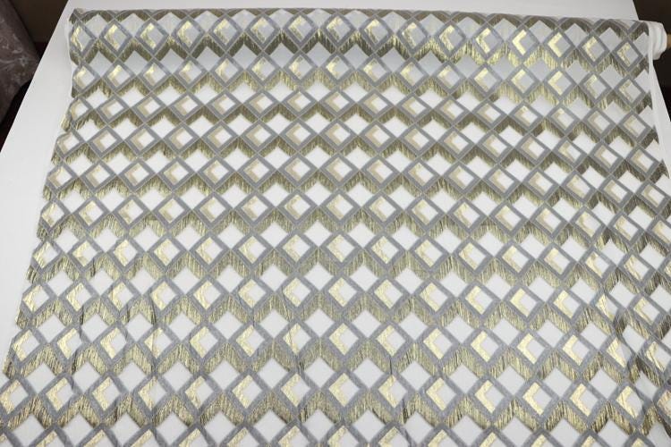 JFHGZF - 12 Momme Golden Thread Weave Silk Georgette Fabric - 114cm wide by the Yard