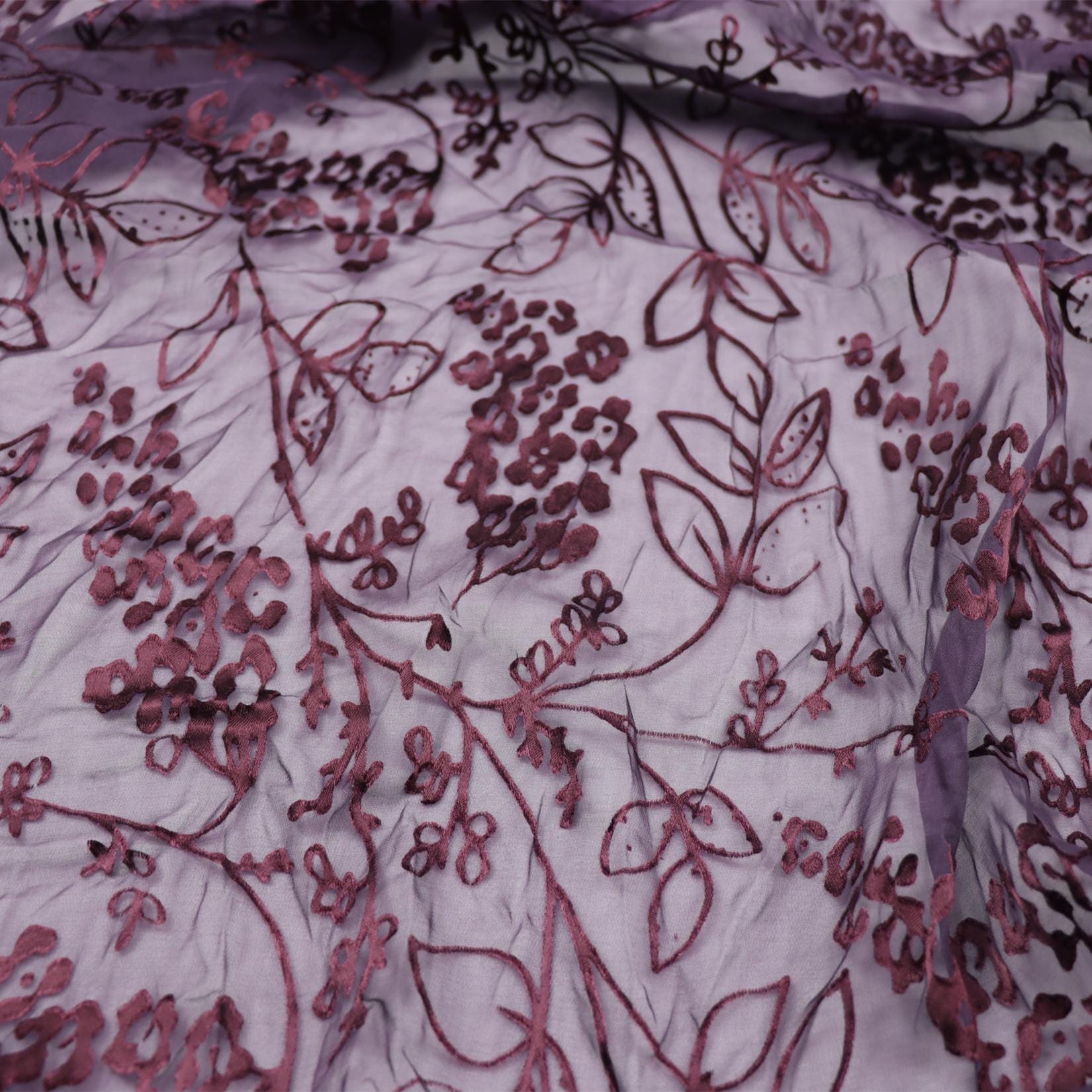 JIURED - Sheer Burnout Silk Devore Satin Fabric - 112cm wide by the Yard