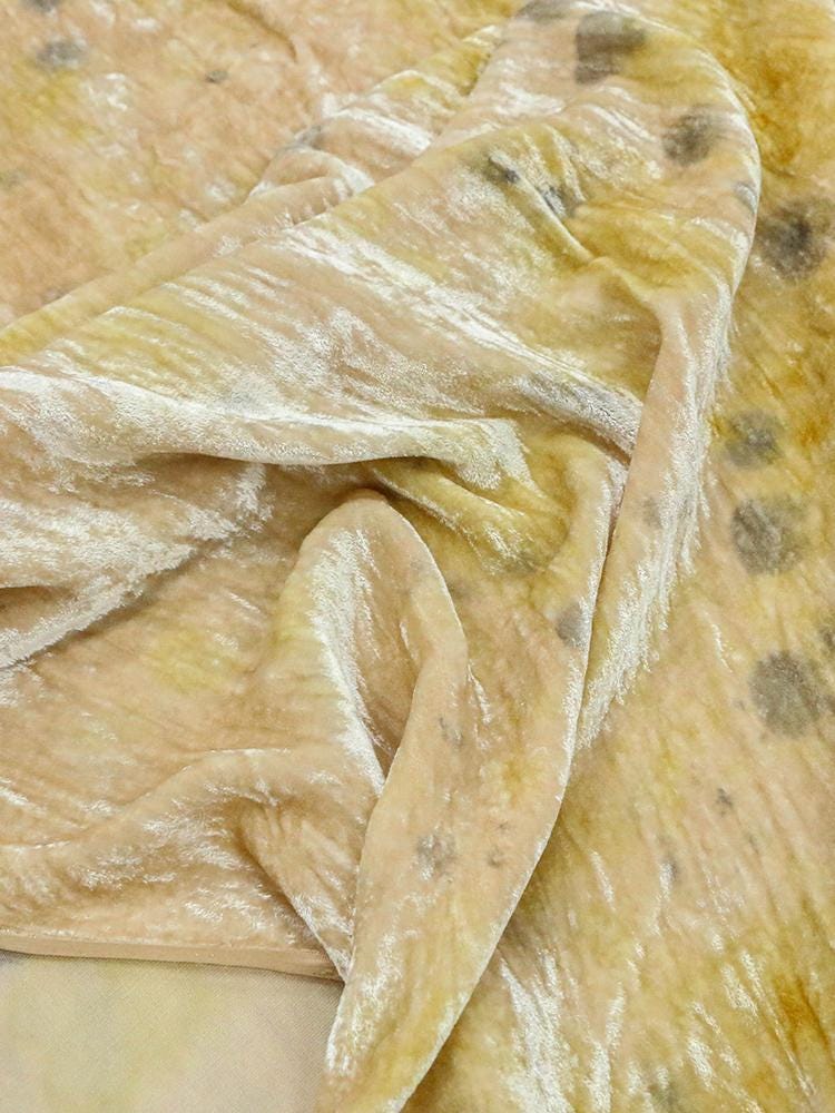 MENFAN -Handmade Ancient Plant-dyed Dreamy Light Luxury High-end Designer Silk Velvet Fabric - 125cm wide by the Yard