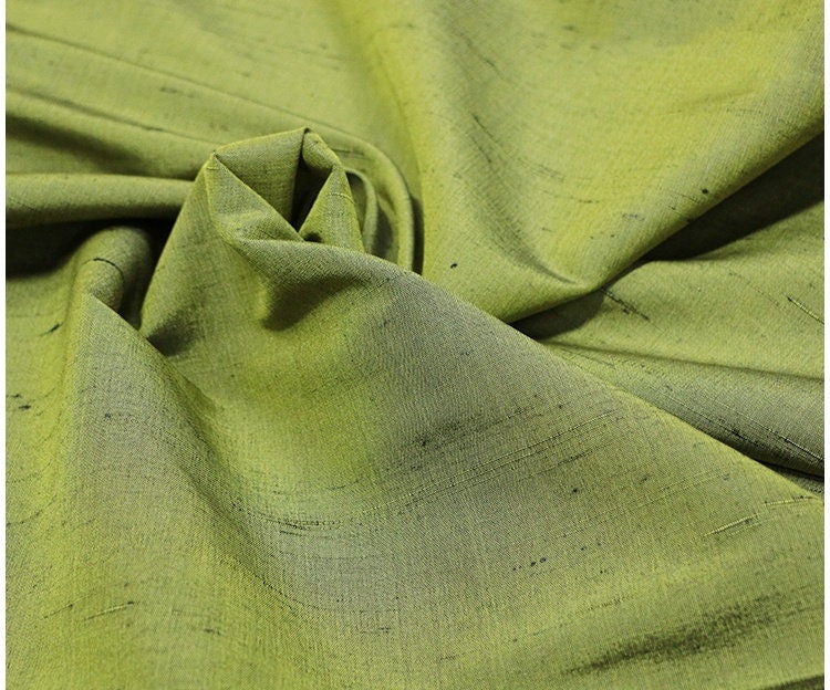 JILIL -  Handmade Gambiered Ganton Tussah Mud Silk Fabric - 120cm wide by the Yard