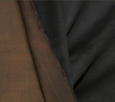BBH - 22 Momme Handmade Eco Friendly Black Crinkled Mud Silk Satin Fabric - 125cm by the Yard