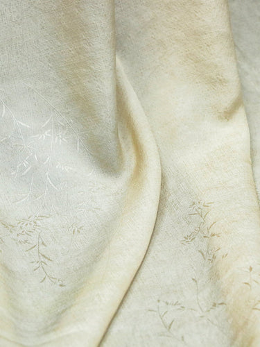 DIRZHU - 19 Momme Dirty Dyed Jacquard Baboo Floral Tussah Silk Fabric - 135cm wide By the Yard