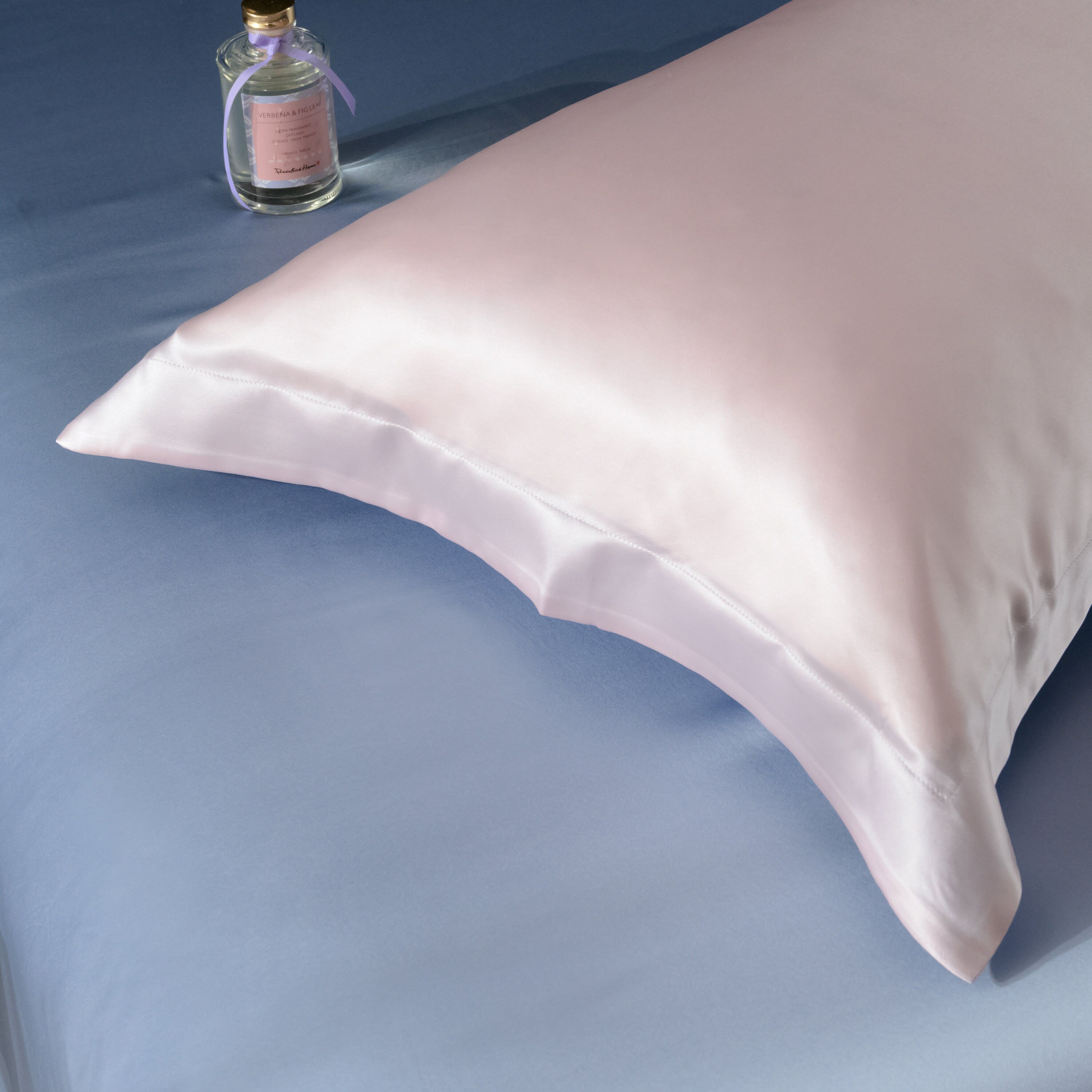 Pure silk duvet cover in sky blue and Anna pink, 22mm smooth, natural, sleep beauty Silk Bedding for King, queen, custom size.