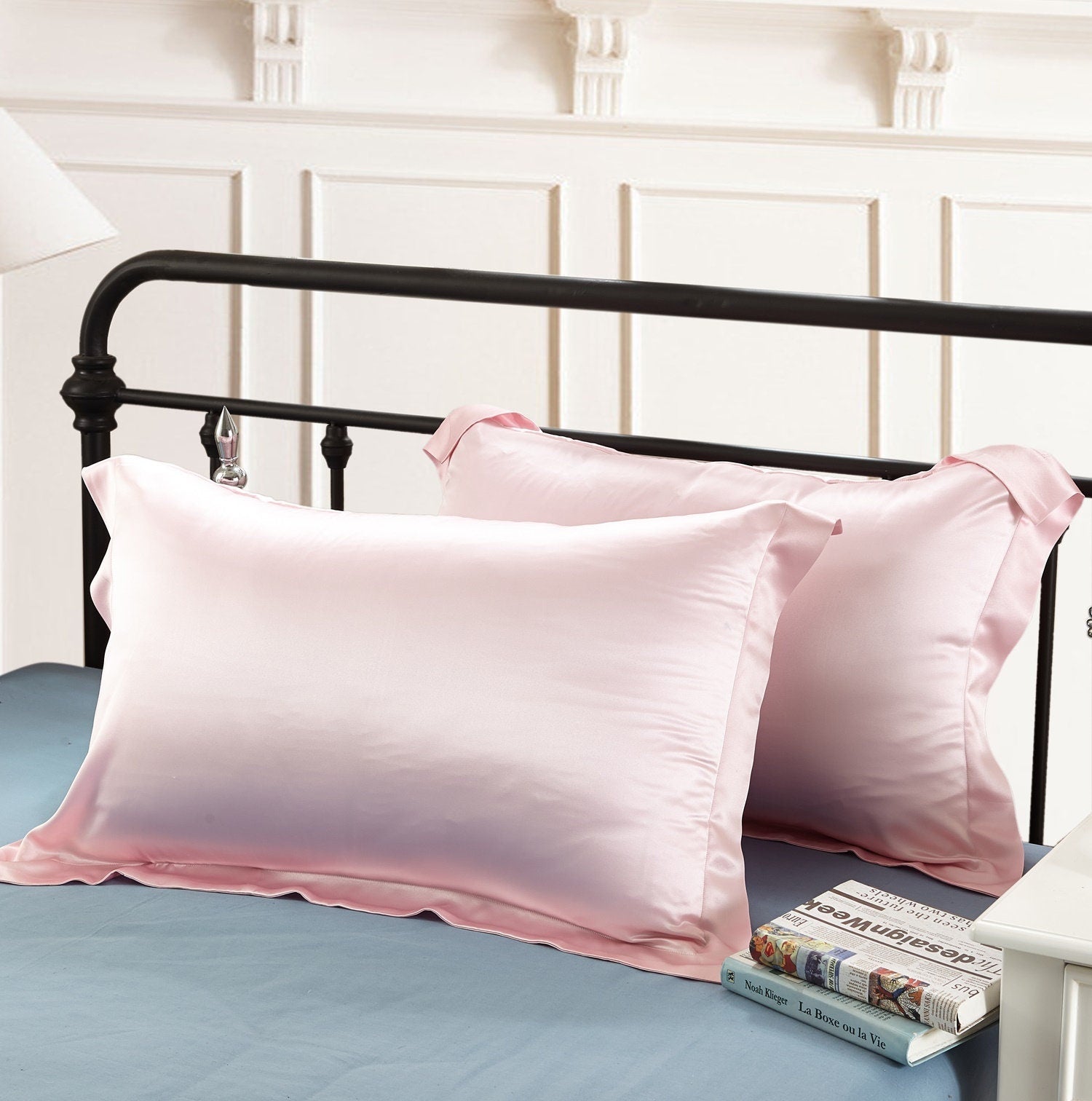 19mm Silk Pillowcase,  Handmade with 100% 6A Pure Silk, Beauty Sleep Anti Ageing/Wrinkles, for King, Queen, Customized sizes Bedding.