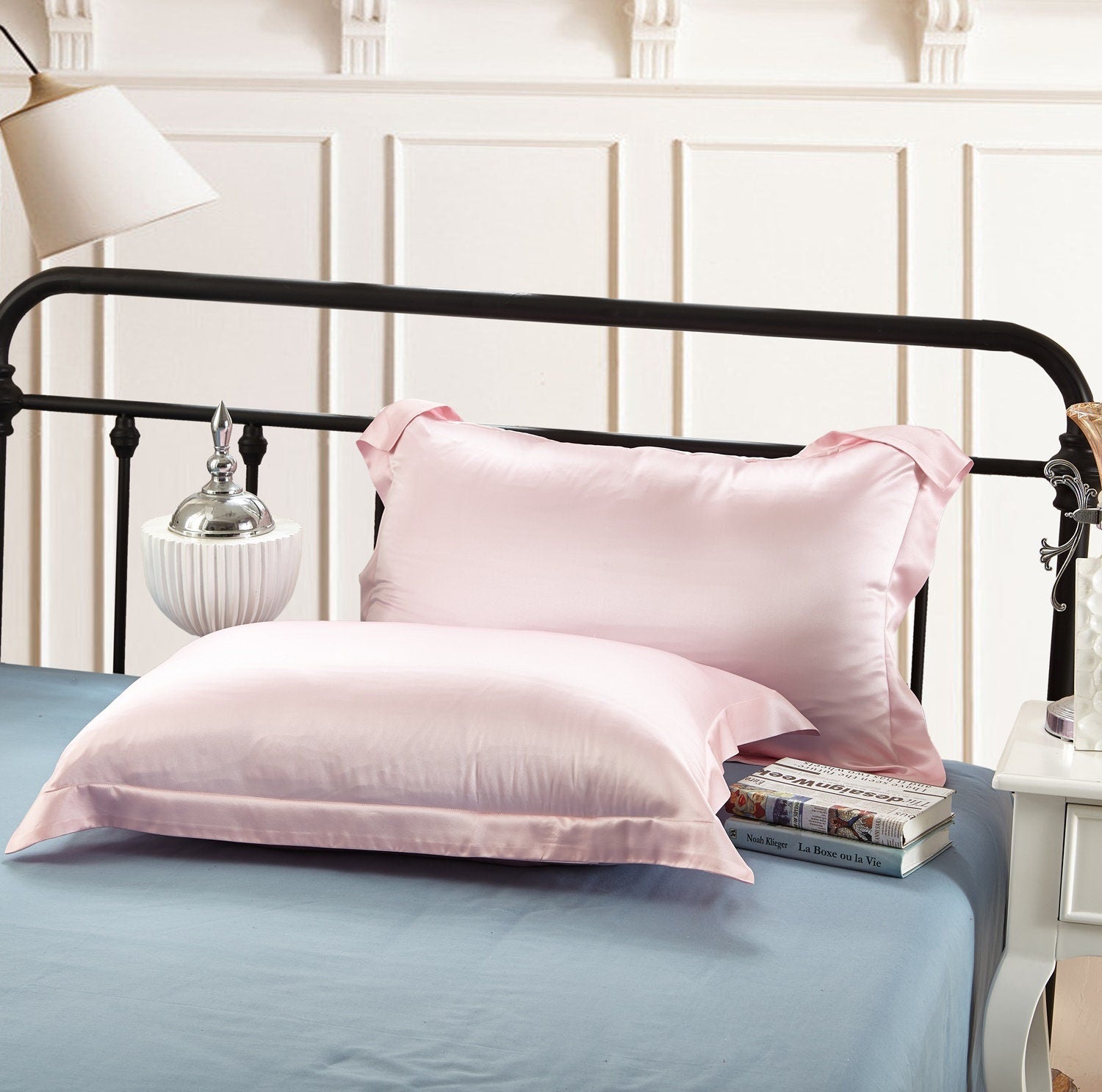 19mm Silk Pillowcase,  Handmade with 100% 6A Pure Silk, Beauty Sleep Anti Ageing/Wrinkles, for King, Queen, Customized sizes Bedding.