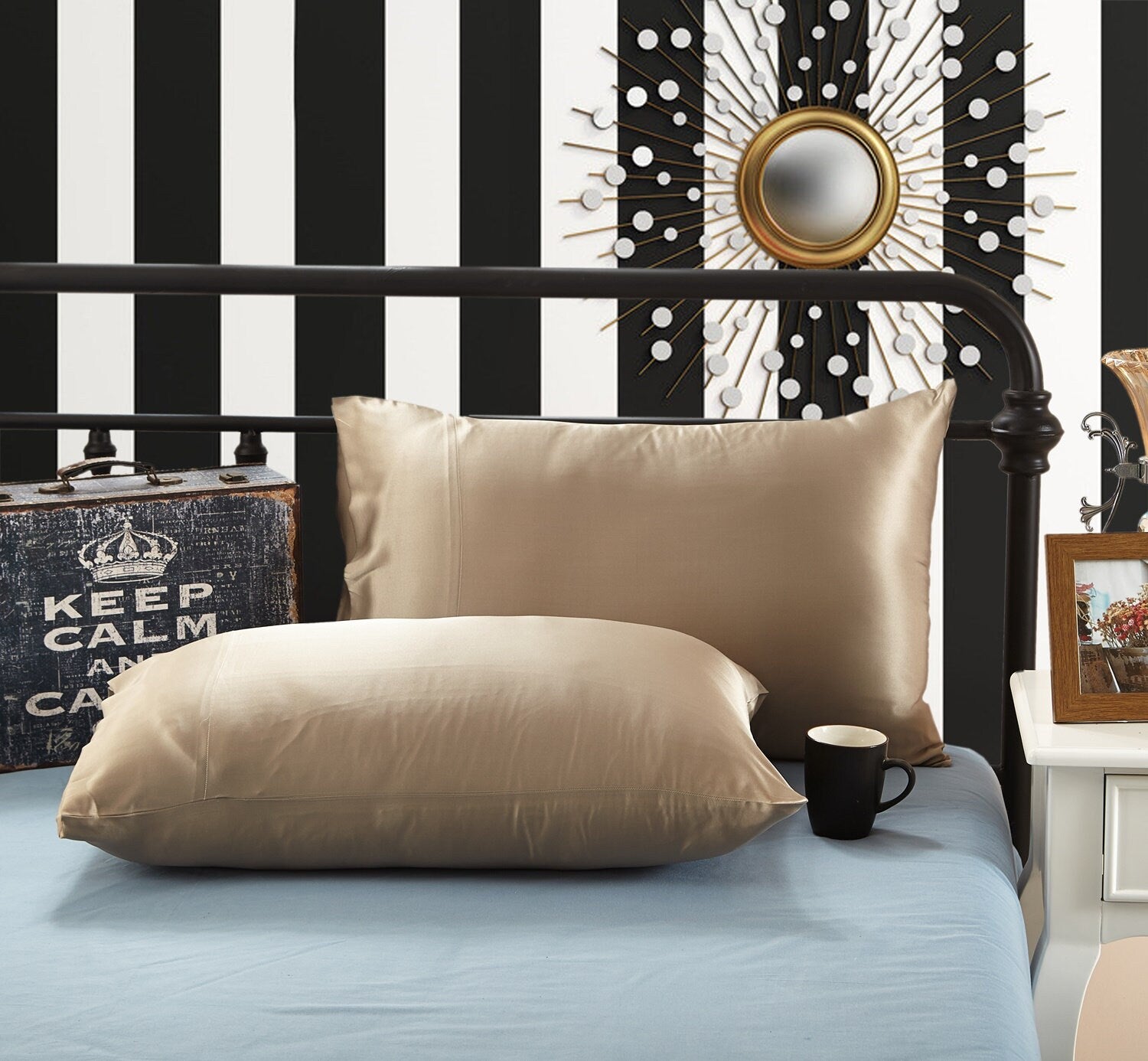 30mm Solid Cream Coffee, Handmade with 100% 6A Pure Silk, Beauty Sleep Anti Ageing/Wrinkles, for King, Queen, Customized sizes Bedding.