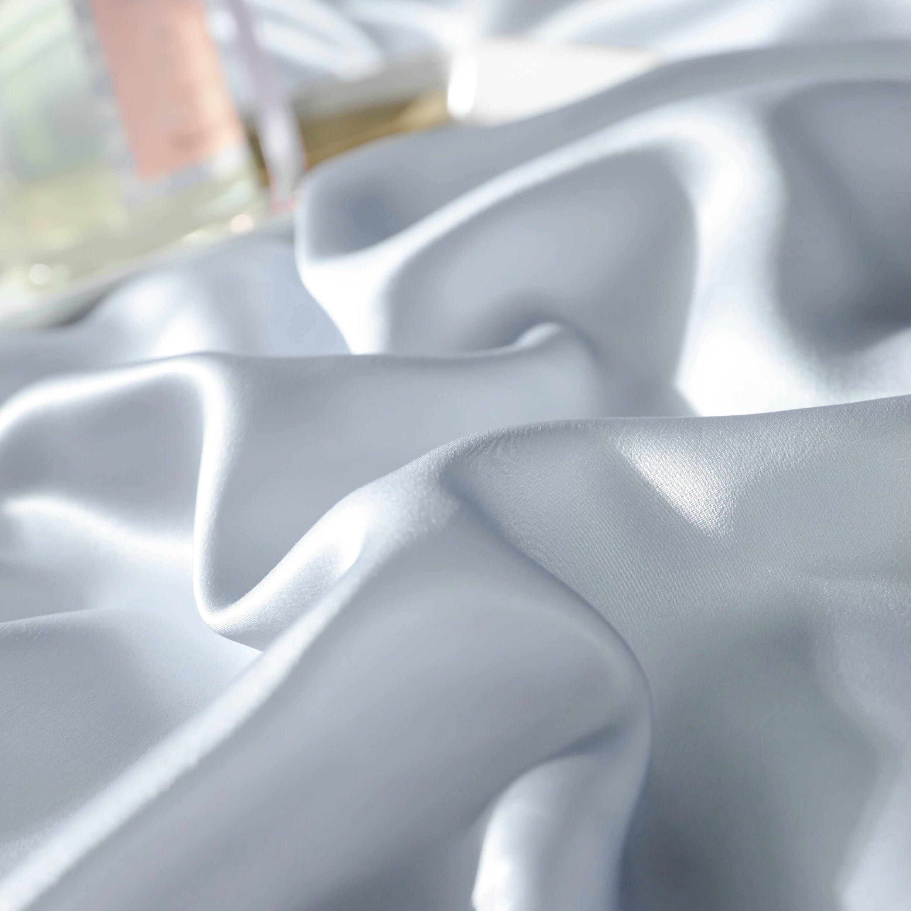 22mm Silver Blue Silk Pillowcase, for Better Skin Less Sleep Creases, Handmade with 100% Silk for King, Queen, and Customized Sizes Bedding.