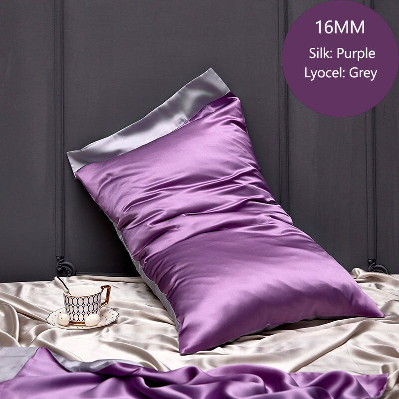 Mother's Day Gifts, 16mm Silk + Lyocell Pillowcase, 100% 6A Pure Silk Anti Ageing/Sleep Crease, for King, Queen and Customized Size Bedding