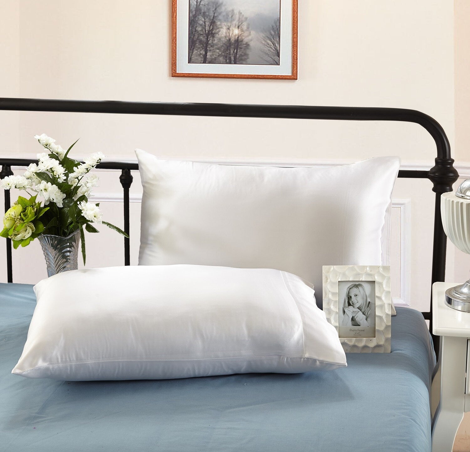 30mm Solid Optical White, Handmade with 100% 6A Pure Silk, Beauty Sleep Anti Ageing/Wrinkles, for King, Queen, Customized sizes Bedding.