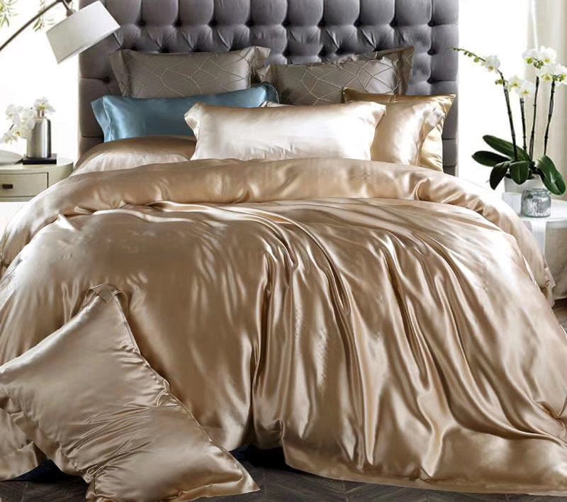 Handmade Duvet Cover in Mocca 100% Pure 6A Silk, 25mm smooth, natural, sleep beauty Silk Bedding for King, queen, custom size.