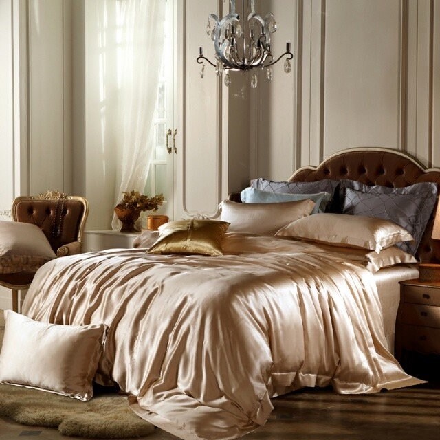 Handmade Flat Sheet in Mocca 100% Pure 6A Silk, 25mm smooth, natural, sleep beauty Silk Bedding for King, queen, custom size.