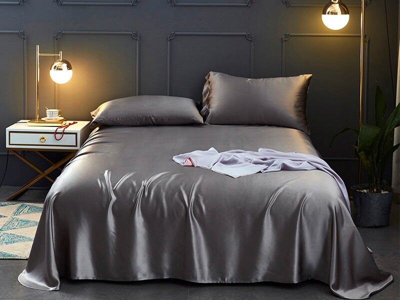 Charmeuse Flat Sheet/Handmade Silk Sheet/25mm 100% Pure 6A Silk/Silk Bedding/Queen Sheet/King Size/Luxury Gift for Her/GIFT FOR HIM