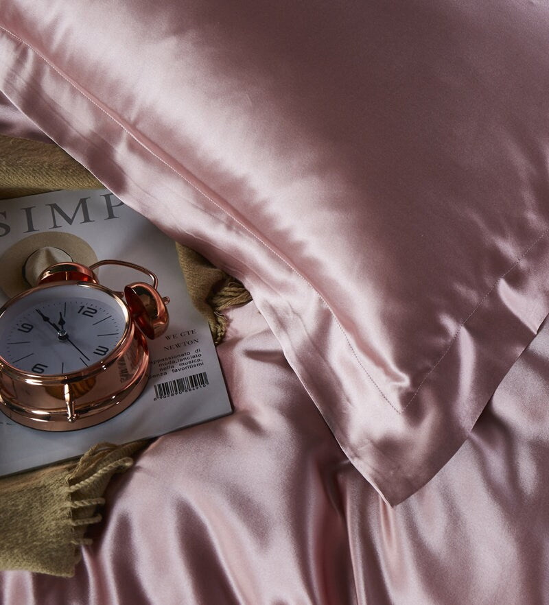 Handmade Duvet Cover in Anna Pink 100% Pure 6A Silk, 25mm smooth, natural, sleep beauty Silk Bedding for King, queen, custom size.