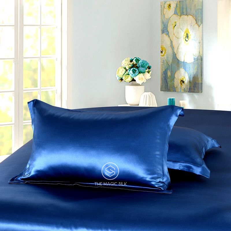 NAVY BLUE - 16 Momme 100% Silk Bedding 4pcs Suite