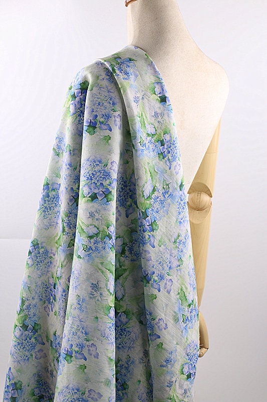 QINGSHUILV - Flower Print Ramie Fabric By the Yard