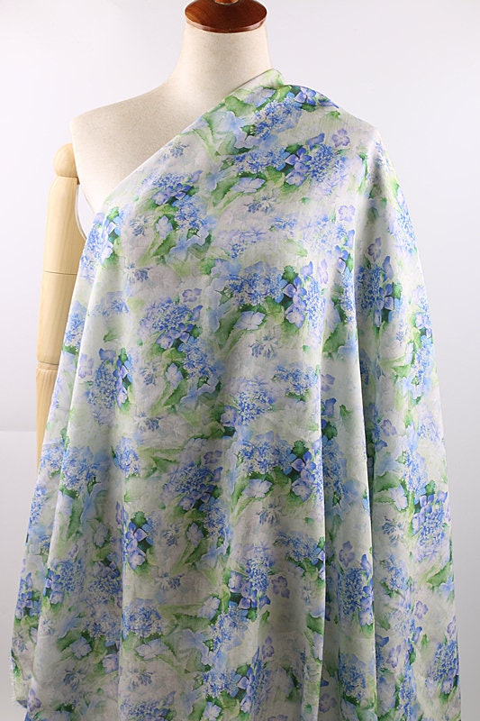 QINGSHUILV - Flower Print Ramie Fabric By the Yard