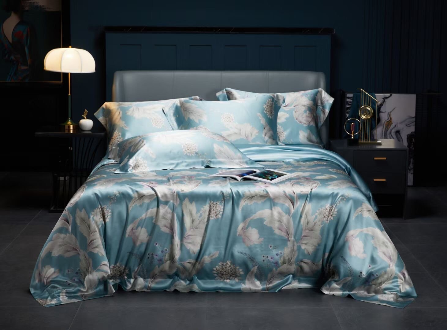 BLOSSOM - 25 Momme Mulberry Silk Bedding, Silk Duvet Cover, Silk Fitted Sheet, Silk Flat Sheet, Silk Pillowcase, 100% SILK