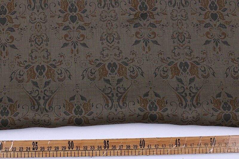 HEHUI - Flowers Print Ramie Fabric - 140cm wide by the Yard