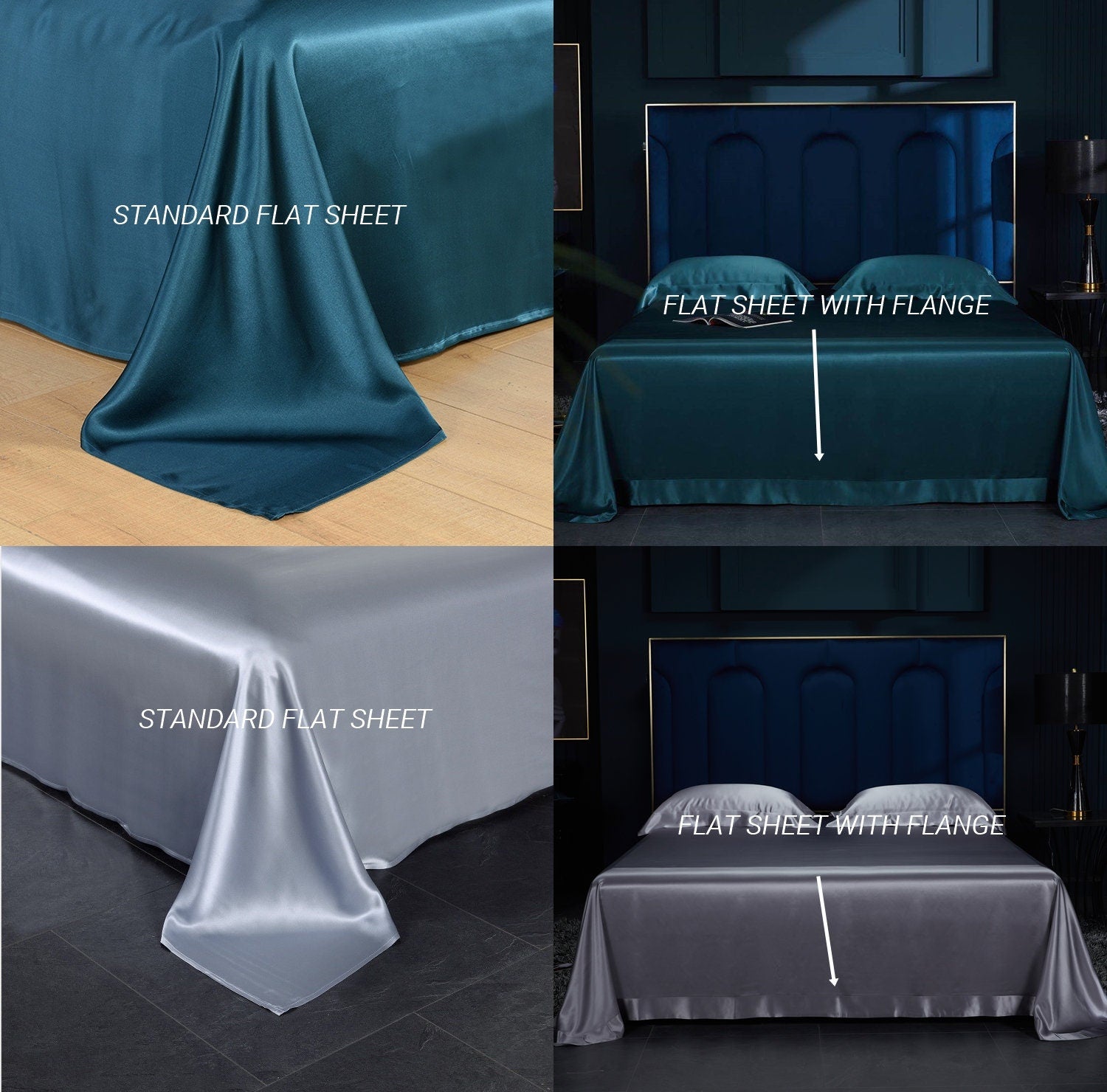 RAIN FOREST - 25 Momme Mulberry Silk Bedding, Silk Duvet Cover, Silk Fitted Sheet, Silk Flat Sheet, Silk Pillowcase, 100% SILK