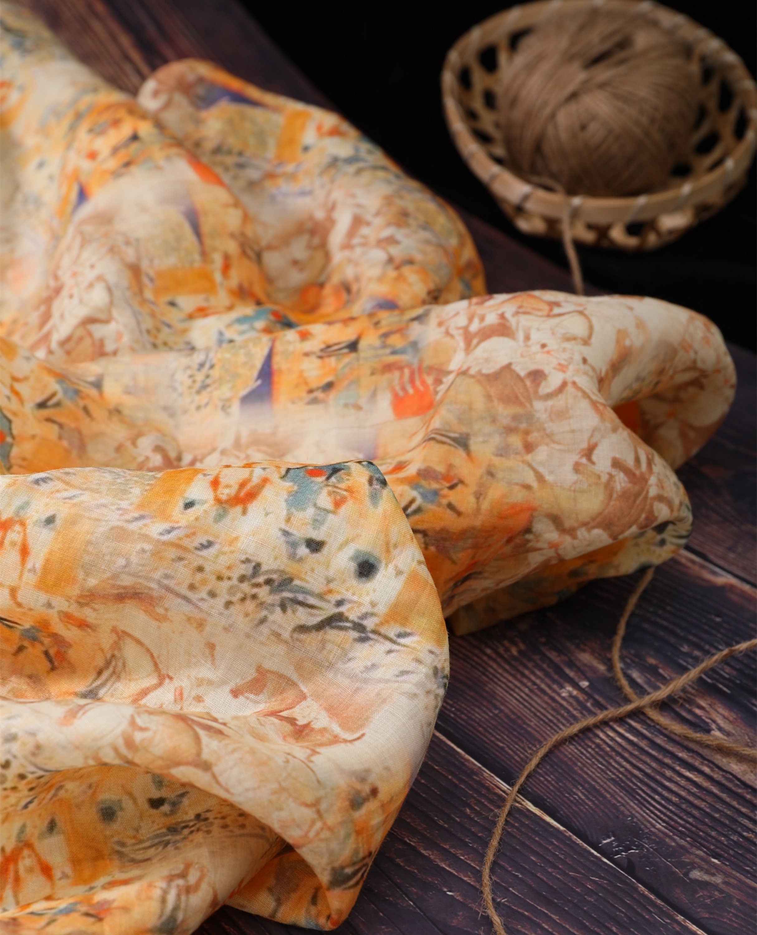 XUELIU - Digital Printing 42 Thread Count Ramie Fabric - 140cm wide by the Yard