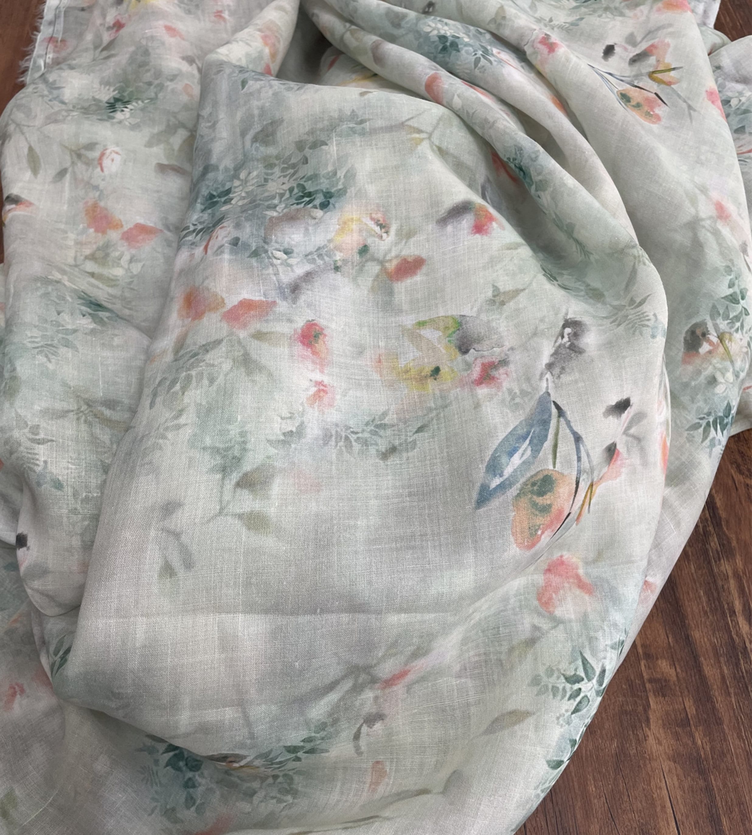 QINGZHI - Digital Printing 42 Thread Count Ramie Fabric - 140cm wide by the Yard