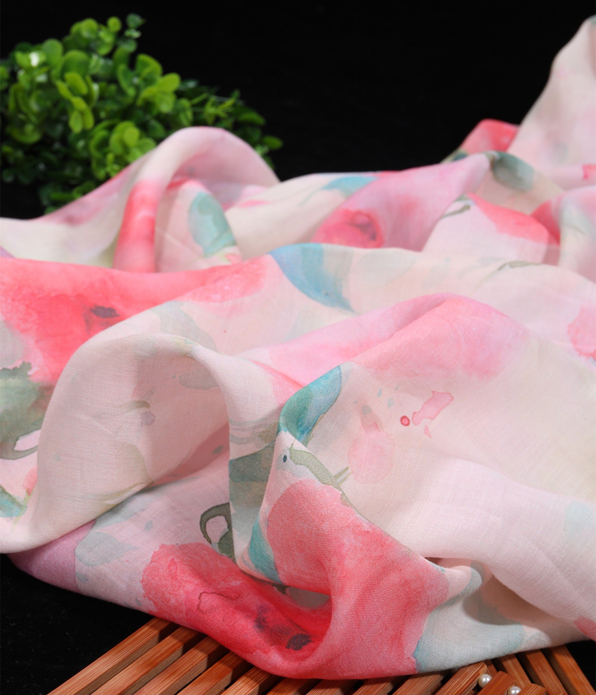 CAISHI - Digital Printing 42 Thread Count Ramie Fabric - 140cm wide by the Yard