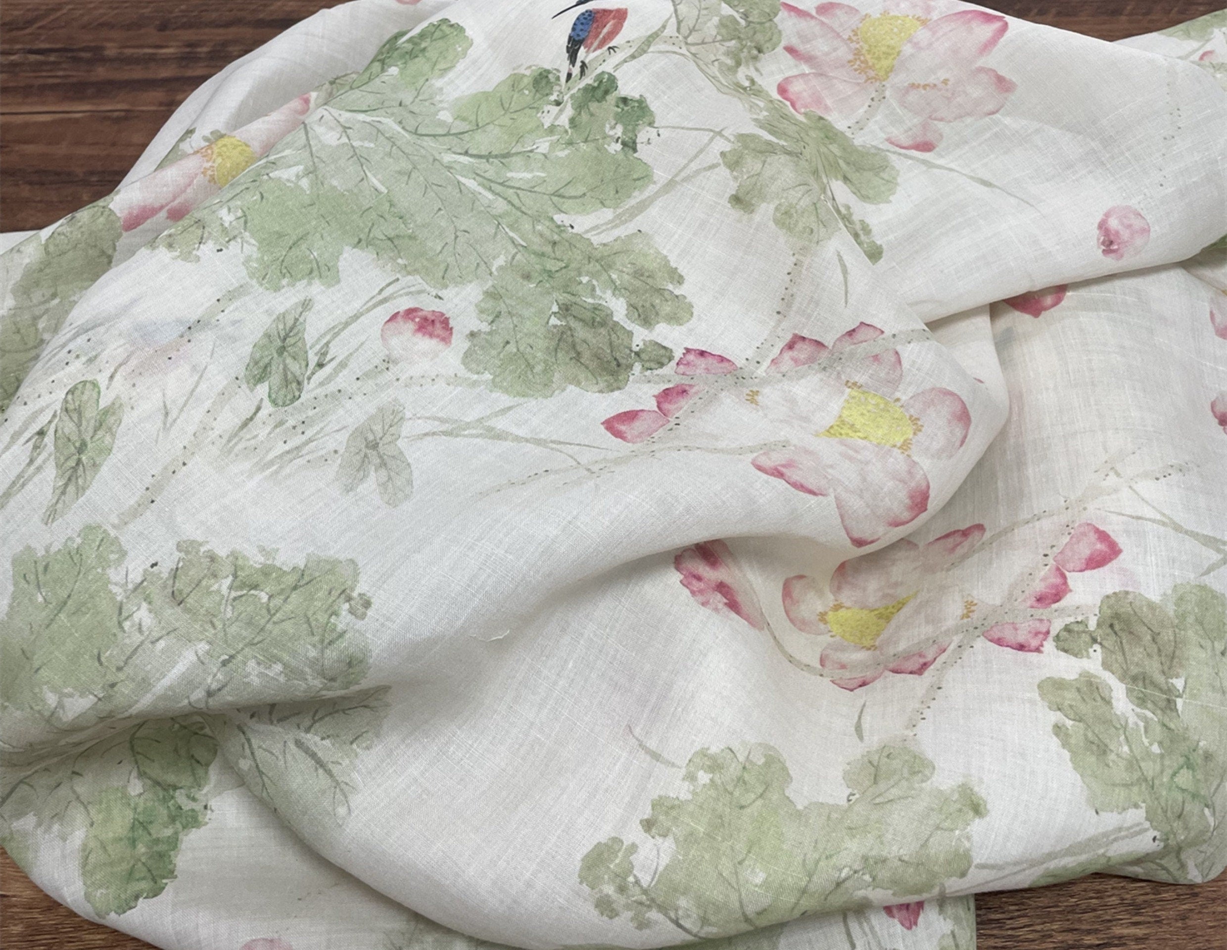 CHAXIANG - Digital Printing 42 Thread Count Ramie Fabric - 140cm wide by the Yard