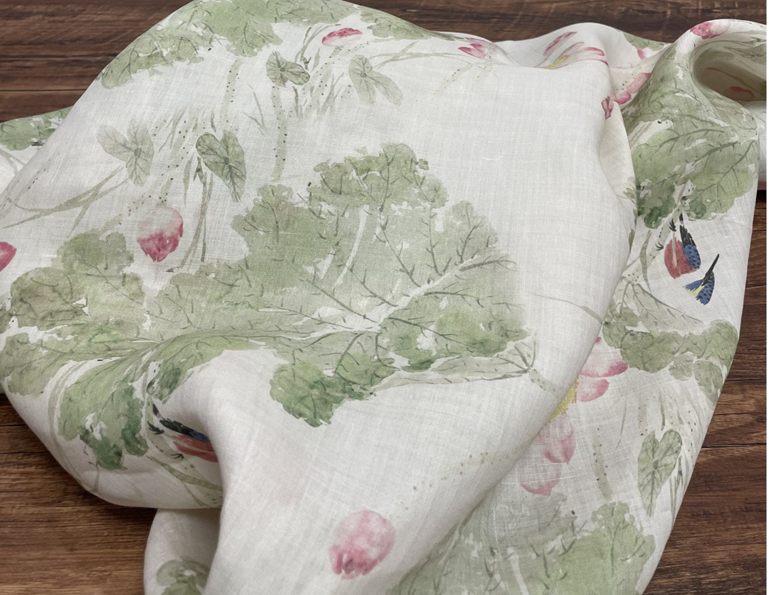 CHAXIANG - Digital Printing 42 Thread Count Ramie Fabric - 140cm wide by the Yard