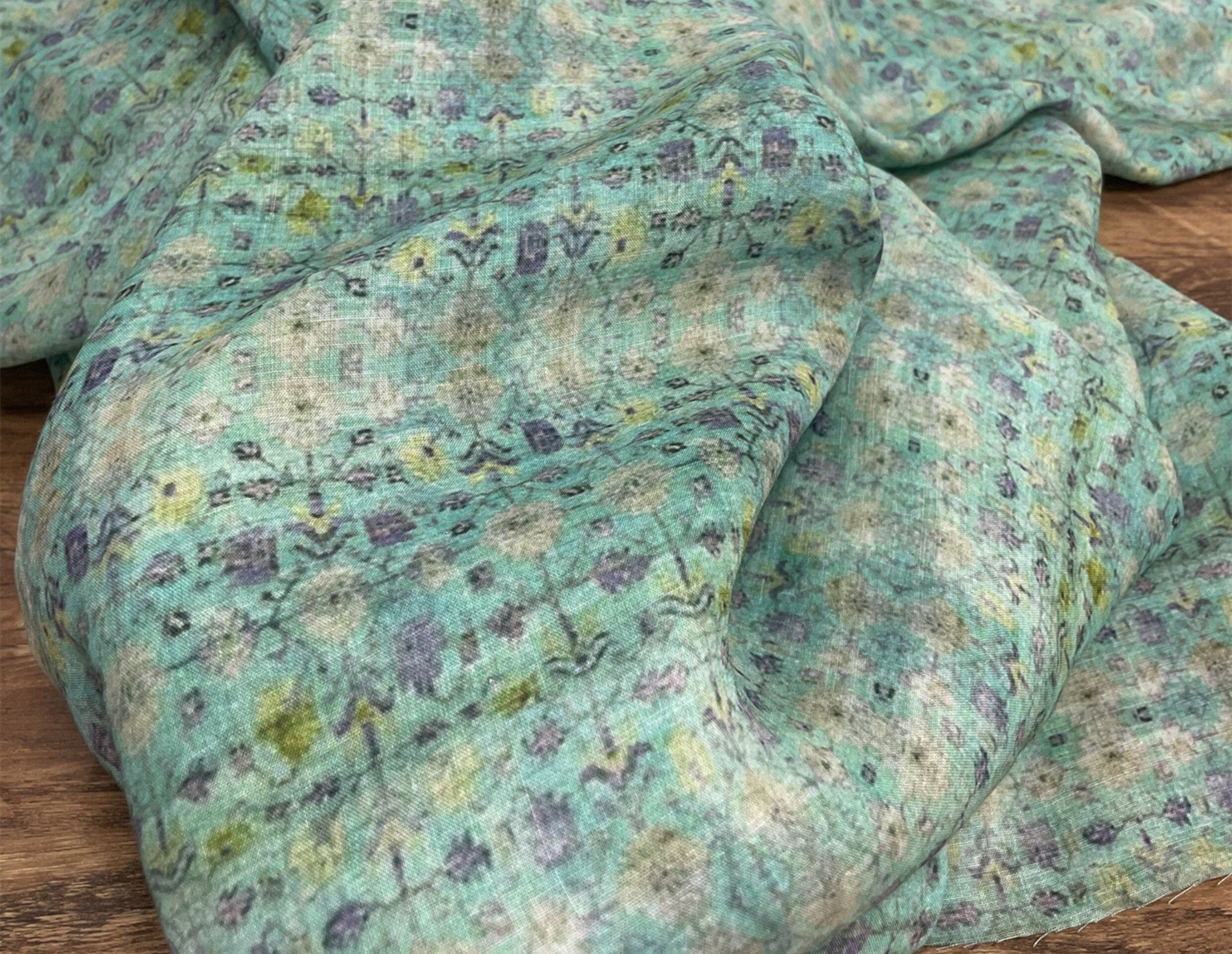 MOCHA - Digital Printing 42 Thread Count Ramie Fabric - 140cm wide by the Yard