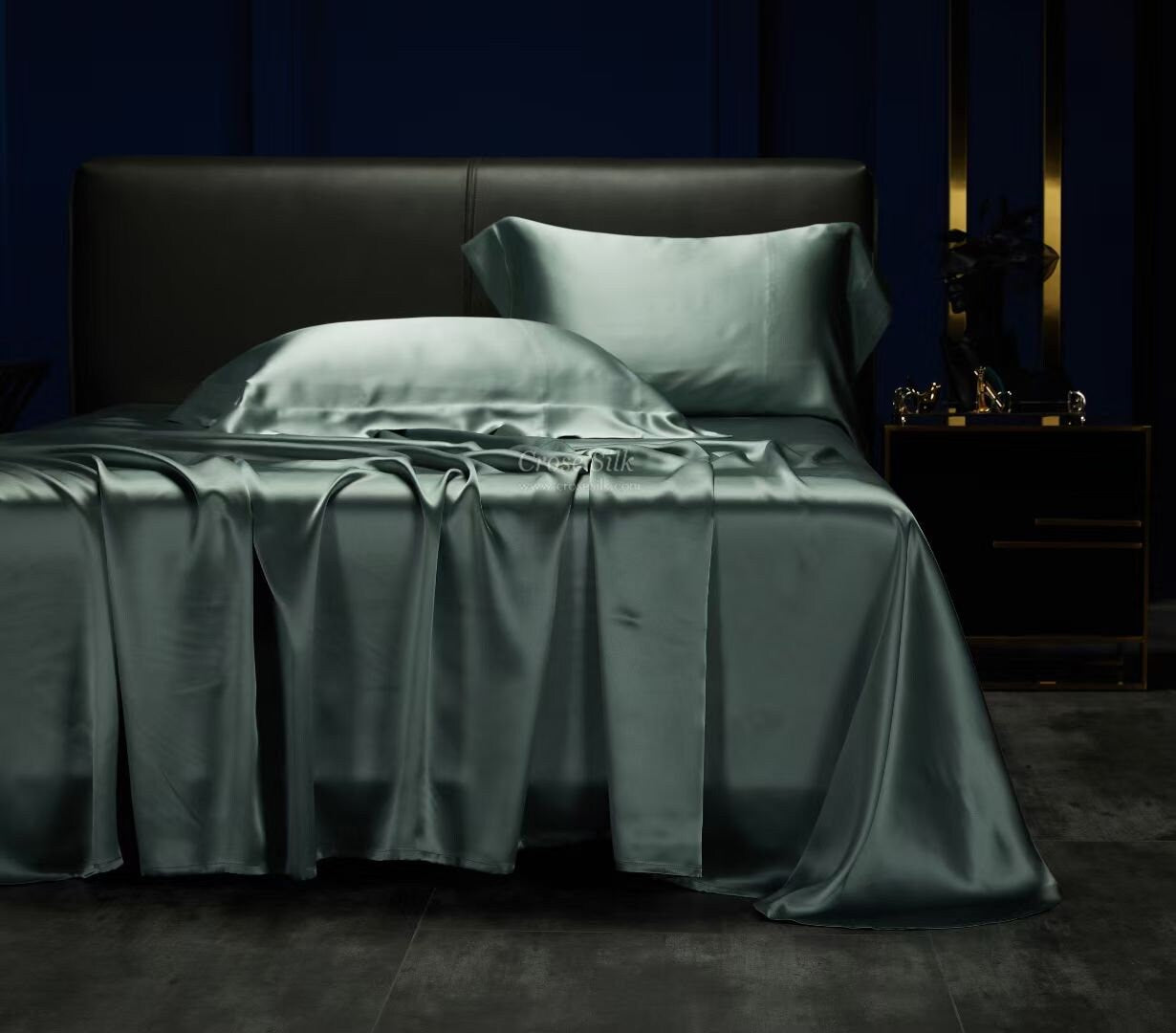 LILY PAD  - 25 Momme Mulberry Silk Bedding, Silk Duvet Cover, Silk Fitted Sheet, Silk Flat Sheet, Silk Pillowcase, 100% SILK