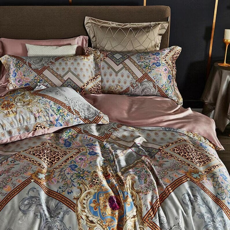 DIAMONDS - 16 Momme 100% Silk Bedding 4pcs Suite