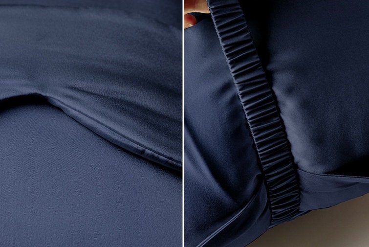 PILLOW CASE 100% silk OXFORD with 1" flange - body pillow genuine silk pillowcase Anti-wrinkle Queen King Standard sizes body cover