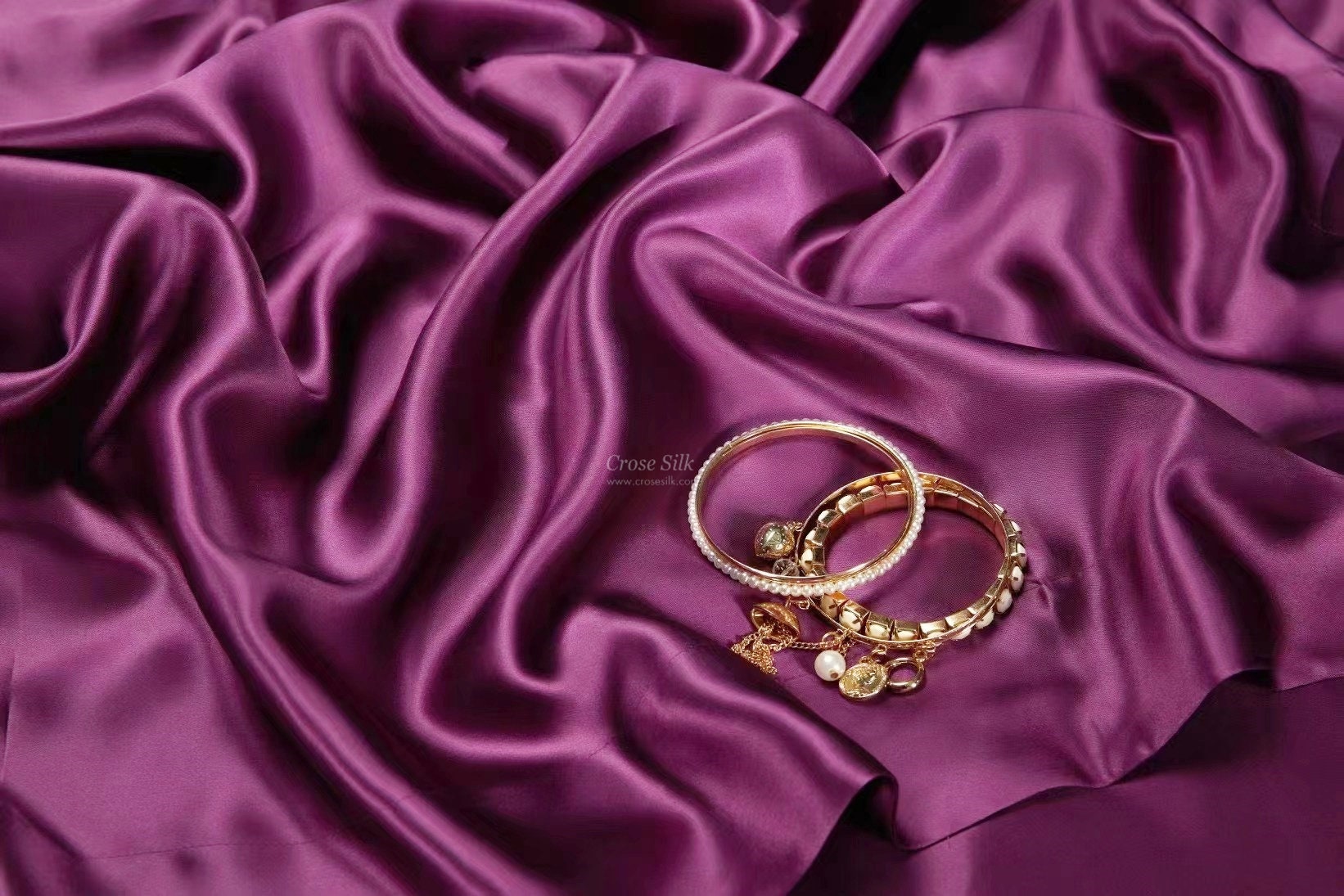 PLUM CASPIA - 25 Momme Mulberry Silk Bedding, Silk Duvet Cover, Silk Fitted Sheet, Silk Flat Sheet, Silk Pillowcase, 100% SILK